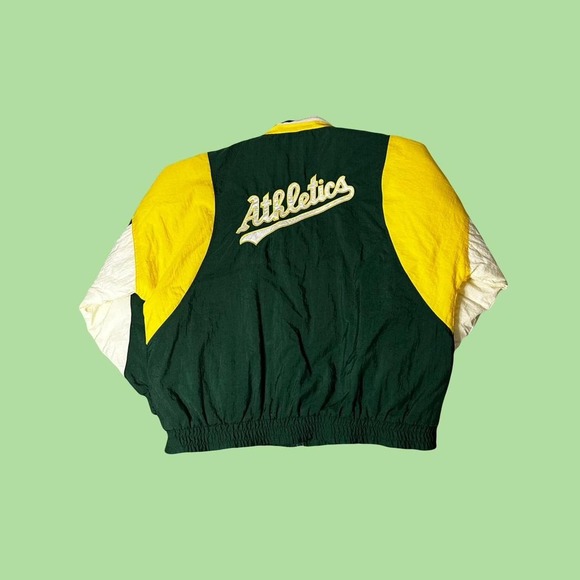 ATHLETIC VINTAGE 80/90's APEX ONE OAKLAND ATHLETICS MLB PADDED JACKET - Picture 2 of 8